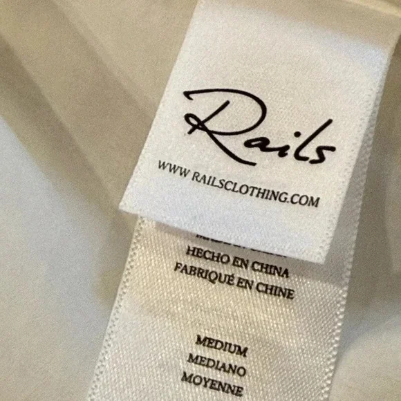 Rails Women’s Arlo White Long Sleeve Button Down Size M - Picture 8 of 13